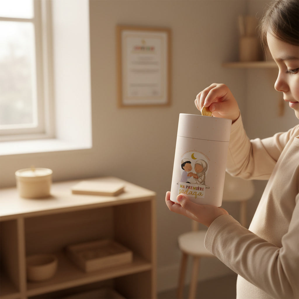 Coffret tirelire “ma première sadaqa” + diplôme + PDF coloriage OFFERT !